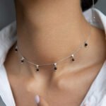 Wholesale silver onyx necklace with 925 sterling silver chain and black gemstone pendant, platinum plated – from JuneJewelry.com