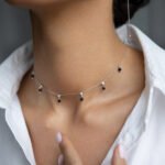 Wholesale silver onyx necklace with 925 sterling silver chain and black gemstone pendant, platinum plated – from JuneJewelry.com