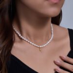 Wholesale Beaded Pearl Necklace, featuring freshwater cultured pearls, 18K gold plated, and an elegant European INS style design, ideal for fashion jewelry wholesale from junejewelry.com.