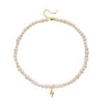 Wholesale Beaded Pearl Necklace, featuring freshwater cultured pearls, 18K gold plated, and an elegant European INS style design, ideal for fashion jewelry wholesale from junejewelry.com.