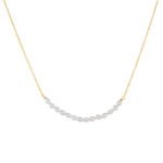 Wholesale sterling silver horizontal rice pearl bar necklace – 18K gold plated minimalist design from JuneJewelry.com