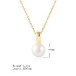 Wholesale sterling silver minimalist pearl pendant necklace with single freshwater pearl – 18K gold or platinum plated from JuneJewelry.com