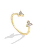 Wholesale dainty zircon ring in adjustable open style with 18K gold-plated brass and fine zircon accents for minimalist fashion lovers.