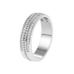 Geometric white CZ ring for women – minimalist brass ring in 18K gold or platinum plating, wholesale fashion accessory