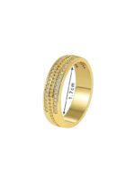 Geometric white CZ ring for women – minimalist brass ring in 18K gold or platinum plating, wholesale fashion accessory