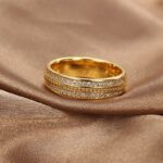 Geometric white CZ ring for women – minimalist brass ring in 18K gold or platinum plating, wholesale fashion accessory