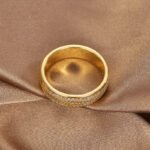 Geometric white CZ ring for women – minimalist brass ring in 18K gold or platinum plating, wholesale fashion accessory