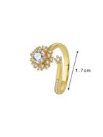 Wholesale irregular zircon ring in 18K gold plated brass – bold fashion jewelry for women from JuneJewelry.com