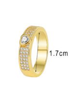 Wholesale heart zircon ring for women with 18K gold plated brass – minimalist romantic jewelry from JuneJewelry.com.