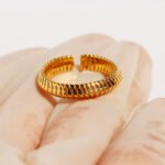 Gold snake chain jewelry set – bangle, ring, and earrings in 18K gold plated copper from JuneJewelry.com