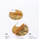 Wholesale Statement Earrings, copper material, with a unique spliced circular faceted pattern, available in 18K gold or platinum plating, ideal for fashion jewelry wholesale from junejewelry.com.