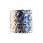 Wholesale statement bangle bracelet with foil-wrinkle texture, wide metal open cuff plated in 18K gold or platinum – bold fashion jewelry from JuneJewelry.com.