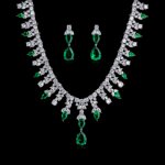 Platinum Plated Copper Bridal Necklace and Earring Set for Wholesale