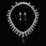 Platinum Plated Copper Bridal Necklace and Earring Set for Wholesale