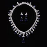 Platinum Plated Copper Bridal Necklace and Earring Set for Wholesale