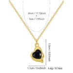 Deep blue zircon heart pendant necklace for women, vintage-style irregular shape charm, 18K gold plated, wholesale fashion jewelry accessory