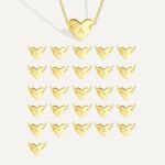 Wholesale heart-shaped letter necklace A-Z initials in 18K gold plated brass – fashion jewelry from JuneJewelry.com.