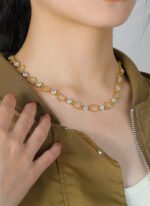 Wholesale heart pendant necklace with zircon on 18K gold plated brass – romantic fashion jewelry from JuneJewelry.com.