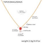 Wholesale Children Pearl Star Jewelry Set, titanium steel with 18K gold plating, featuring pearl and star designs on a necklace, bracelet, ring, and earrings, ideal for children's fashion jewelry wholesale from junejewelry.com.