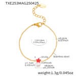 Wholesale Children Pearl Star Jewelry Set, titanium steel with 18K gold plating, featuring pearl and star designs on a necklace, bracelet, ring, and earrings, ideal for children's fashion jewelry wholesale from junejewelry.com.