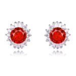 Wholesale Round Stud Earrings with a gold plated finish and clear cubic zirconia stones from JuneJewelry.com – unique fashion jewelry for bulk orders.