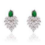 Wholesale Cubic Zirconia Drop Earrings with brilliant teardrop and marquise stones on a brass base from JuneJewelry.com – elegant bridal and formal jewelry.