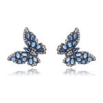 Wholesale Butterfly Stud Earrings with gold plating and cubic zirconia stones from JuneJewelry.com – unique fashion jewelry for bulk orders.