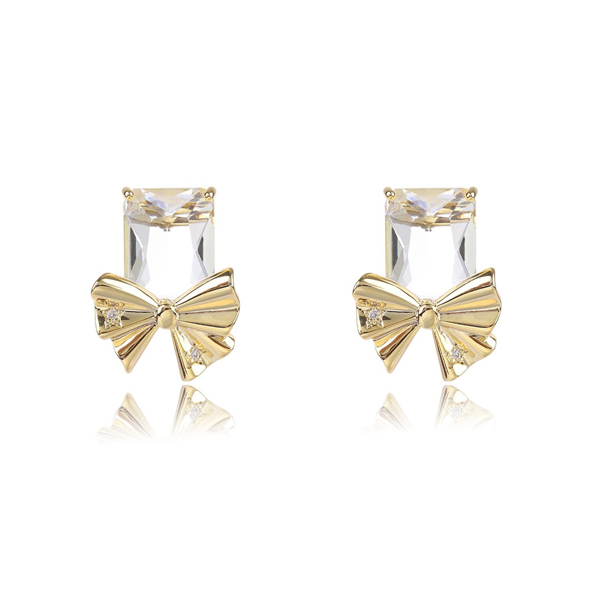 CE11483.79.A Wholesale starburst stud earrings with a central oval CZ and pavé stones on a platinum-plated brass base from junejewelry.com – unique fashion jewelry for bulk orders.