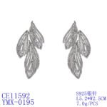 Wholesale Butterfly Stud Earrings with a silver plated finish and clear cubic zirconia stones from JuneJewelry.com – unique fashion jewelry for bulk orders.