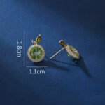 Wholesale lemon slice earrings with bright yellow and green zircon stones, a gold-plated copper base, and a 925 silver needle from JuneJewelry.com.