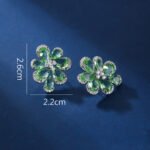 Wholesale Colorful Flower Stud Earrings with a gold plated finish and multi-colored cubic zirconia stones from JuneJewelry.com – unique fashion jewelry for bulk orders.