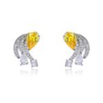 Wholesale Butterfly Stud Earrings with a gold plated finish and clear cubic zirconia stones from JuneJewelry.com – unique fashion jewelry for bulk orders.