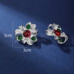 Wholesale Enamel Flower Stud Earrings with a gold plated finish and cubic zirconia stones from JuneJewelry.com – unique fashion jewelry for bulk orders.