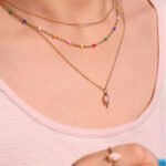 Wholesale kids lollipop jewelry set – glitter enamel necklace, bracelet, ring, and earrings in 18K gold plated stainless steel.