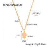 Wholesale kids lollipop jewelry set – glitter enamel necklace, bracelet, ring, and earrings in 18K gold plated stainless steel.