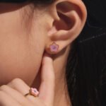 Wholesale kids flower jewelry set – stainless steel with cubic zirconia, 18K gold plated, necklace, bracelet, earrings, and ring.