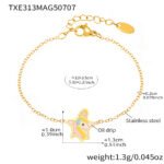 Wholesale kids unicorn jewelry set – colorful enamel kids necklace, bracelet, anklet, and ring in 18K gold plated stainless steel from JuneJewelry.com.
