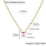 Wholesale kids pearl jewelry set – princess bow knot necklace, bracelet, earrings, and ring in 18K gold plated stainless steel.