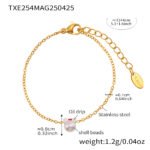 Wholesale kids pearl jewelry set – princess bow knot necklace, bracelet, earrings, and ring in 18K gold plated stainless steel.