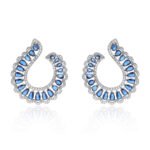 Wholesale Colorful Open Stud Earrings with a gold plated finish and multi-colored cubic zirconia stones from JuneJewelry.com – unique fashion jewelry for bulk orders.