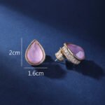 Wholesale gold plated teardrop earrings with green chalcedony stones and 925 silver needles from JuneJewelry.com.