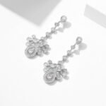 Wholesale tassel bridal jewelry set – long drop earrings and matching necklace with waterdrop crystals, elegant French-style wedding jewelry.