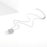 Zircon flower jewelry set wholesale – clover design necklace and earrings with shining cubic zirconia stones, gold or platinum plated.