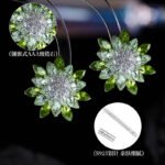 Wholesale Green Gradient Crystal Flower Ring and Stud Earrings Set. Features light green and peridot-colored marquise-cut zircons/crystals set in 18K white gold plated copper.