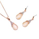 Wholesale cat eye jewelry set with rose gold plating and real gold electroplate – JuneJewelry.com bulk gemstone accessories