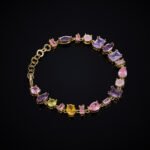 Wholesale colorful jewelry set with necklace and bracelet in gold or white gold plating – sweet and trendy fashion accessories from JuneJewelry.com.