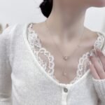 Wholesale Gourd Zircon Jewelry Set (Hulu shape), featuring copper plated with 18K gold or white gold, micro-pave high-end zircon stones, gourd stud earrings, and a simple versatile neck chain, a light luxury set from junejewelry.com.