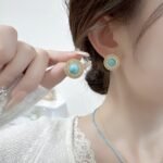 Wholesale vintage natural stone beaded layered necklace and round earrings set for women – elegant and versatile jewelry from JuneJewelry.com.