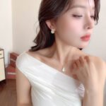 Mother of Pearl Gourd Necklace and Earrings Set in gold plating. The jewelry features a lucky gourd shape made of MOP shell with a CZ accent line across the center.