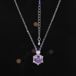 Wholesale Star Zircon Jewelry Set, featuring a simple six-pointed star design, white gold plated copper, super sparkling micro-pave zircon stones, dainty stud earrings, and a matching necklace, a high-end sense celestial set from junejewelry.com.